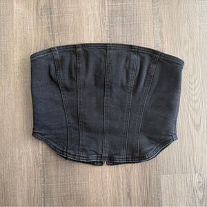 Aritzia Denim Forum Black Corset Top - The 90’s Debbie Denim Bustier